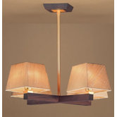 Prisma Gold 4 Light Chandelier in Stained and Gold