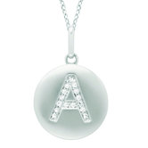 14k Gold 0.07ct TDW Diamond Round Initial Disc Pendant