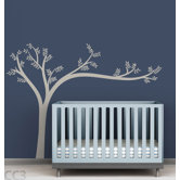 Monochromatic Leaning Tree Wall Decal
