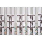 Minky Ventilated Slat Bumpers with Dove Grey Ties in White