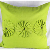 Felt Pinwheels Pillow in Green