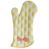 Giant Gingham Yellow Oven Mitt with Bow