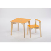 TiScrivo Tisch "Bambino Legno" in Natur / Orange