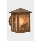 Cowboy Sunset Small Peaked Outdoor Wall Lantern