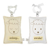 Sheep Asleep / Awake Sign in Distressed Yellow