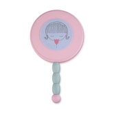 Bloom Wooden Hand Mirror in Distressed Pink