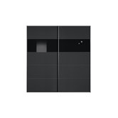 Inline Sliding Door Wardrobe with Two Glass Panels
