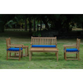 Bahama Rectangular Coffee Table with Side Table, Armchair and Bench