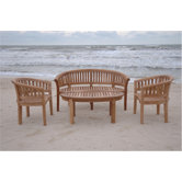 Kidney Curve Coffee Table with Armchair and Bench