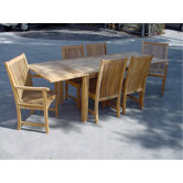 Bahama 7 Piece Rectangular Extension Table Set with Chicago Armchair and Chair