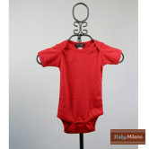 Short Sleeve Infant Bodysuit in Red