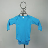 Long Sleeve Infant Bodysuit in Turquoise