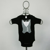 Black Tuxedo Vest Infant Bodysuit