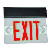Surface Mount Edge Lit LED Exit Sign with Red on Clear Panel and Black Housing