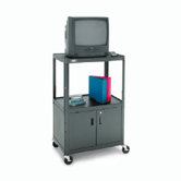 Pixmate Advance Height Adjustable Shelf Cart with Cabinet [34" - 54" Height]