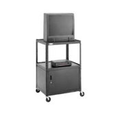 Pixmate 25" x 30" Height Adjustable Shelf Television Cart with Cabinet [Up to 54" Height]