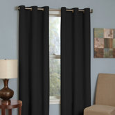Microfiber Grommet Blackout Window Panel in Black