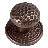 Small Round Hammered Copper Knob with Optional Backplate