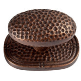 Large Oval Hammered Copper Knob with Optional Backplate