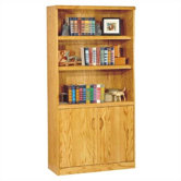 Waterfall Bookcase with Lower Doors
