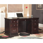 Kathy Ireland Home by Martin Fulton Space Saver Double Pedestal Executive Desk