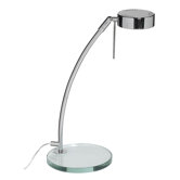 Contemporary Table Lamp with Clear Glass Base in Polished Chrome
