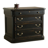 Dawson Executive Lateral File Cabinet with Leather Inlay