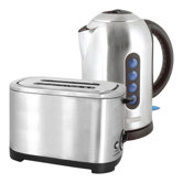 Kettle and Toaster Set in Brushed Steel