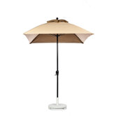 6.5' Square Fiberglass Crank-up Market Umbrella