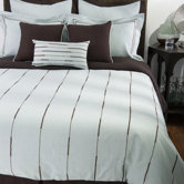 Elle Bedding Set in Light Blue / Chocolate