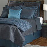 London Comforter Set in Charcoal / Peacock