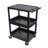 Top Flat Shelf and Middle/Bottom Tub Shelf Utility Cart