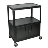 Extra Wide AV Cart with Cabinet