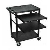 Workstation with Two Adjustable Pull-Out Shelves