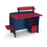 Kids 43" Multi-Pack Desk with Shelves and Cart