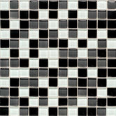 Legacy Glass 1" x 1" Mosaic Tile in Black Blend