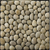 Natural Stone 12" x 12" Rivera Pebble Mosaic in Cream