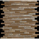 Lucente 13" x 13" Stone and Glass Linear Mosaic Blend in Venezia