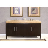 72" Stanton Modern Bathroom Double Vanity Integrated Sink Cabinet