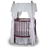 Fixed Side Round Crib and Mattress Set