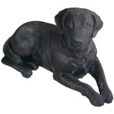 Original Size Labrador Retriever Sculpture in Black