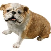 Original Size Sitting Bulldog Sculpture in Fawn