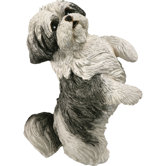 Original Size Shih Tzu Sculpture in Silver / White