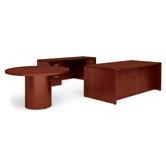 Ventnor Standard Bow Front Desk Office Suite with Round Table
