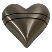 Pewter with Lines Heart Keepsake Urn