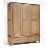 Sherwood Oak 2 Drawer Triple Wardrobe