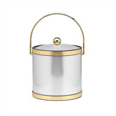 Mylar 3 Qt Ice Bucket with Brass Band in Brushed Chrome