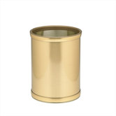 Mylar 10" Round Waste Basket in Brushed Brass