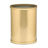 Mylar Waste Basket in Brushed Brass