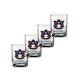 Collegiate 14 Oz Auburn Glass (Set of 4)